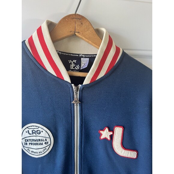 LRG Track Jacket Mens M Blue Full Zip Varsity Retro Casual Pockets - Picture 3 of 10